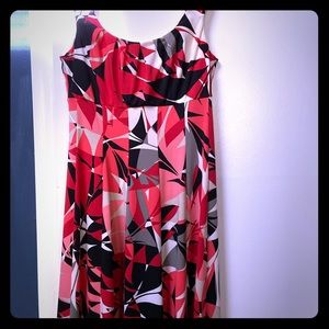 London Times colorful reds dress